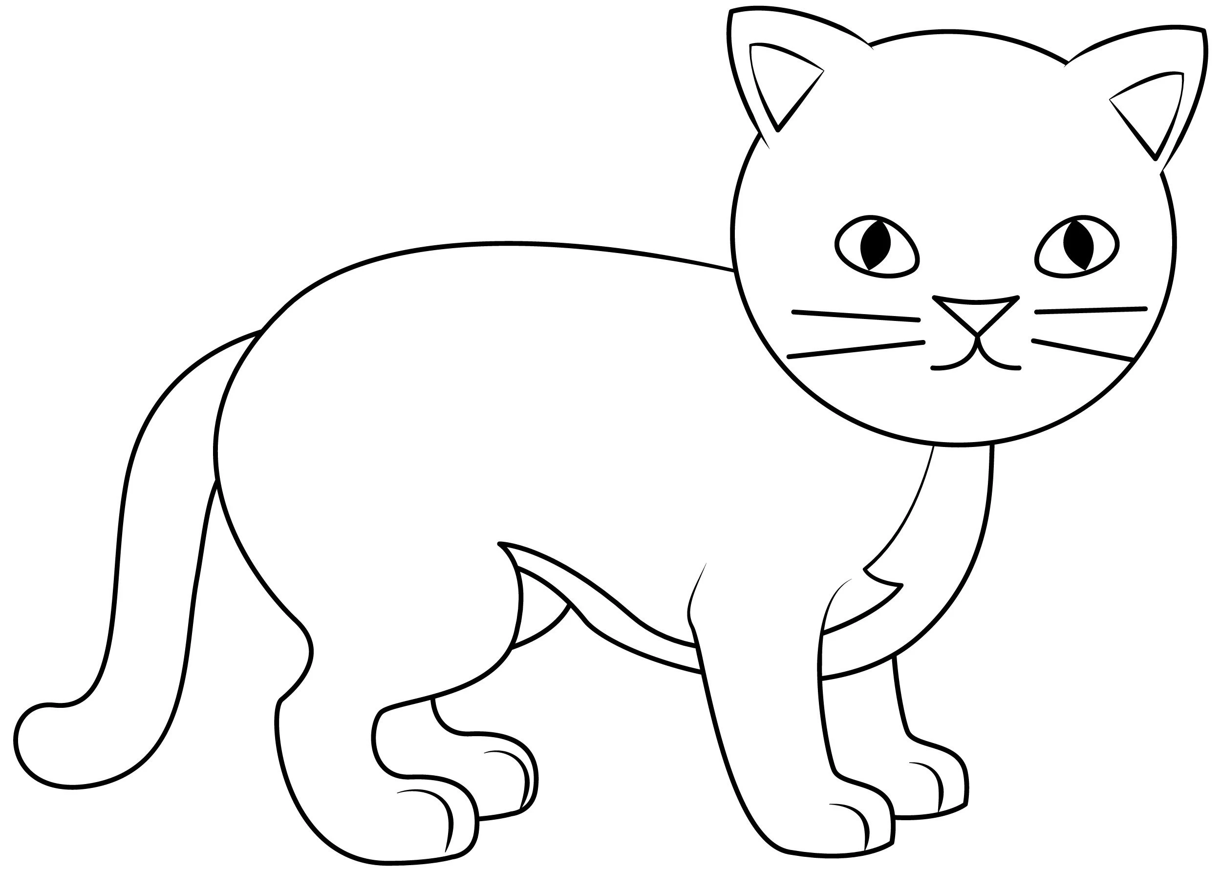Kedi boyama sayfası – el becerilerini geliştirir, boyama çalışması