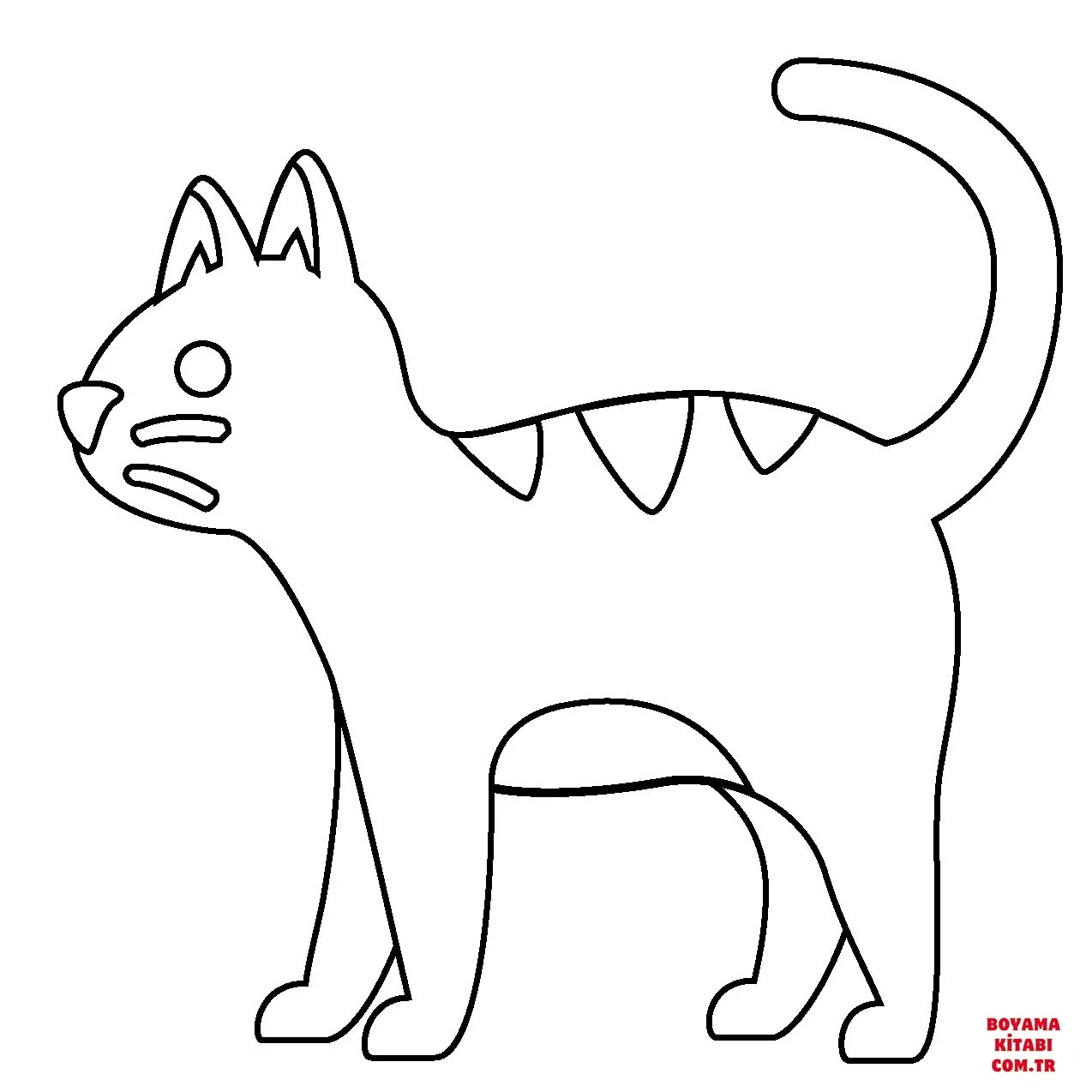 Kedi boyama sayfası – PDF indir, sevimli karakter