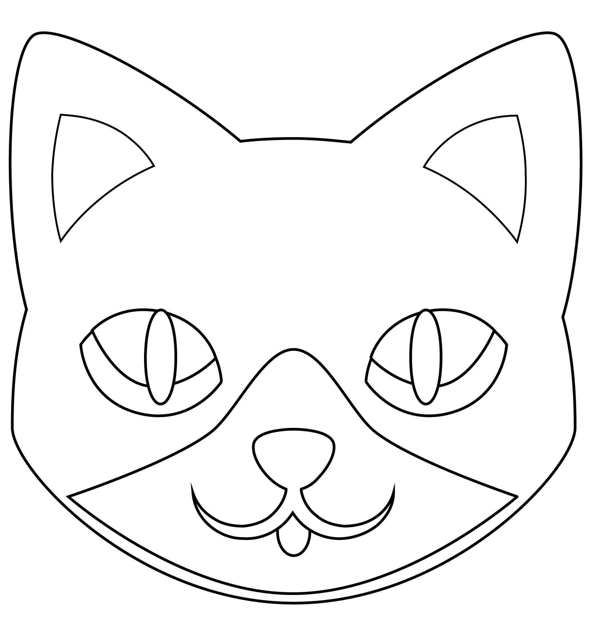 Kedi boyama sayfası – kolay boyama, eğitici aktivite
