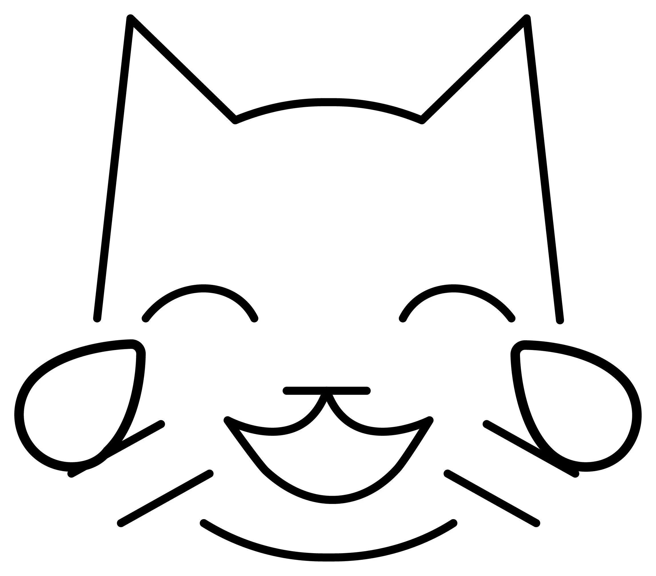 Kedi boyama sayfası – sanatsal çalışma, çocuklar için