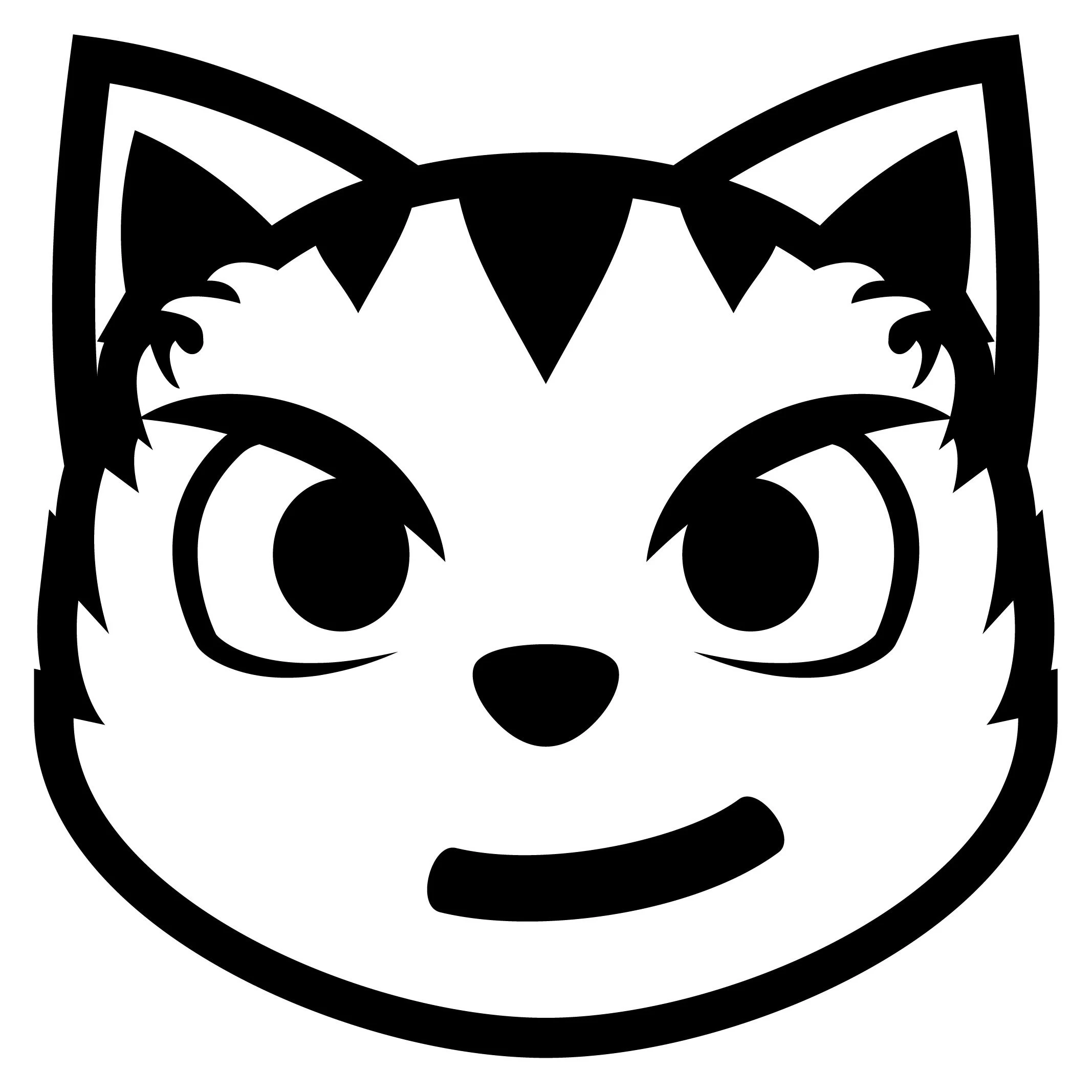 Kedi boyama sayfası – kolay boyama, eğitici aktivite