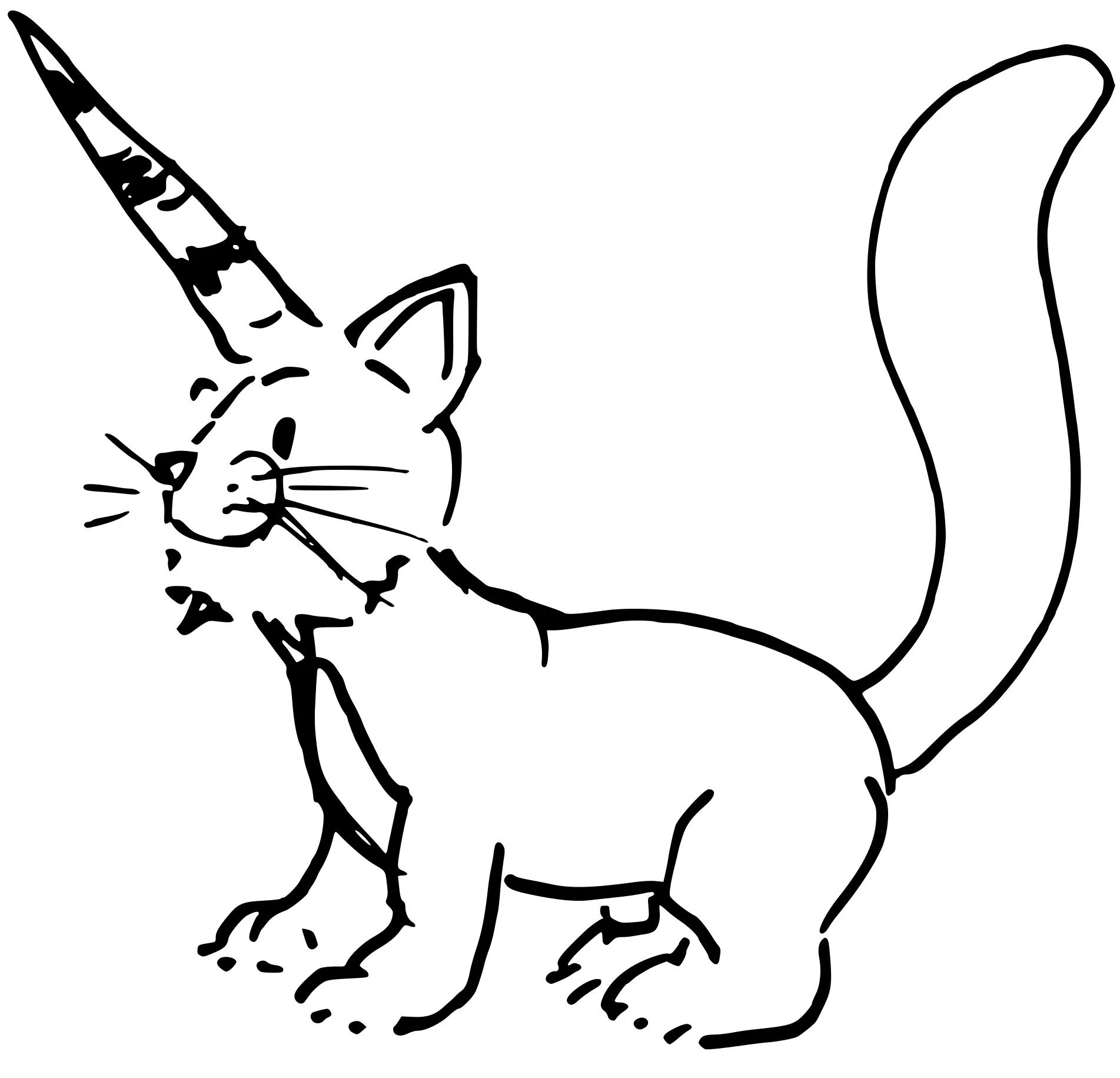 Kedi boyama sayfası – boyama etkinliği, çocuk aktivitesi