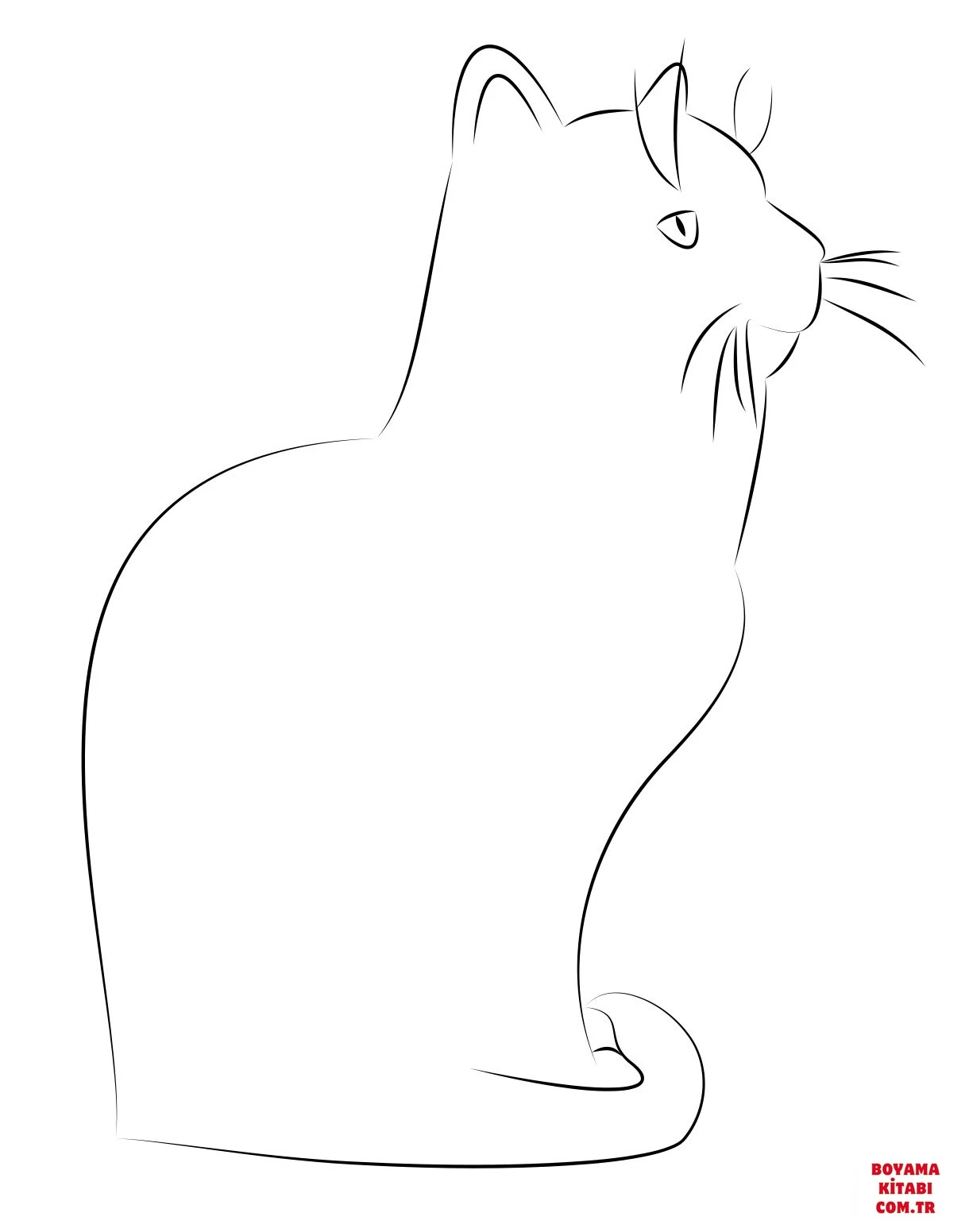 Kedi boyama sayfası – el becerilerini geliştirir, boyama çalışması
