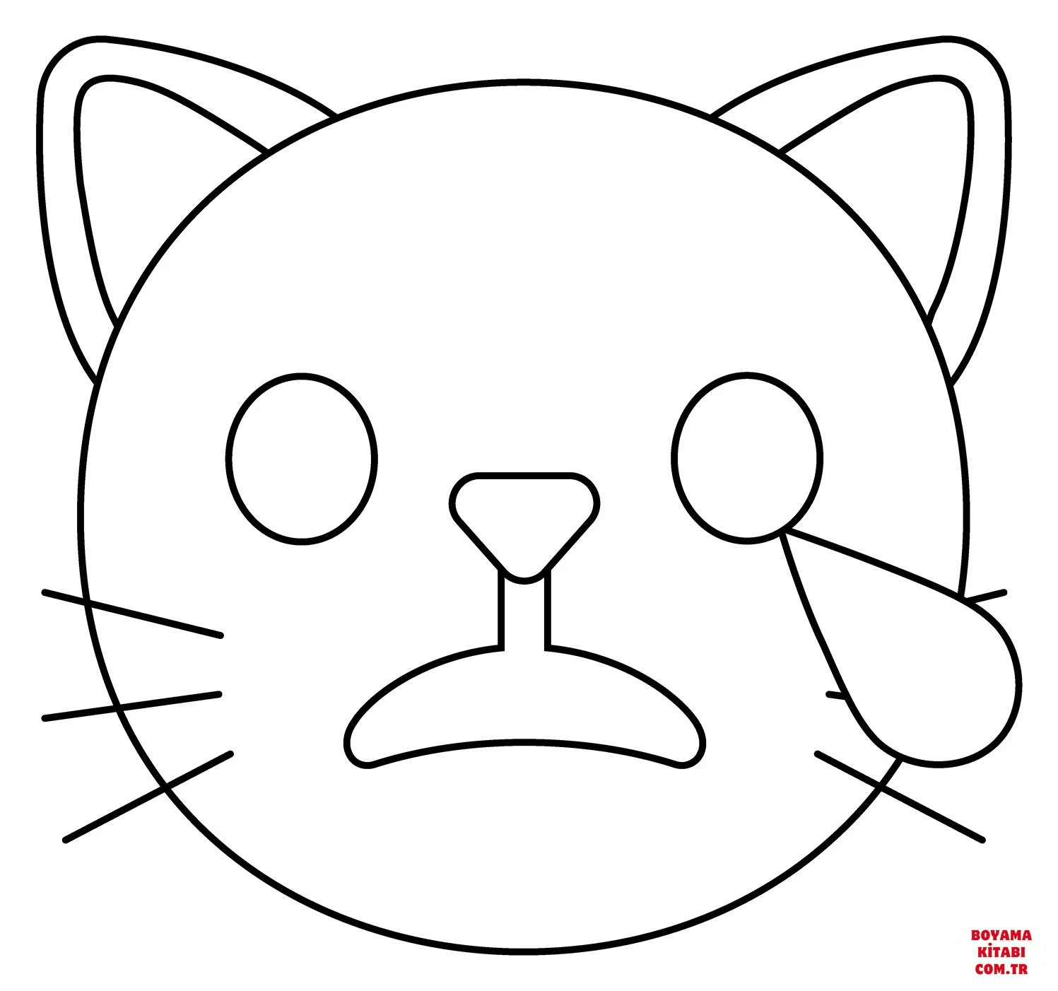 Kedi boyama sayfası – sanatsal çalışma, çocuklar için