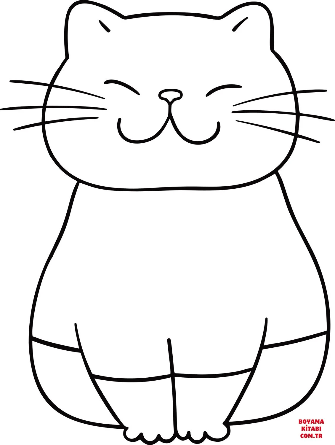 Kedi boyama sayfası – kolay boyama, eğitici aktivite