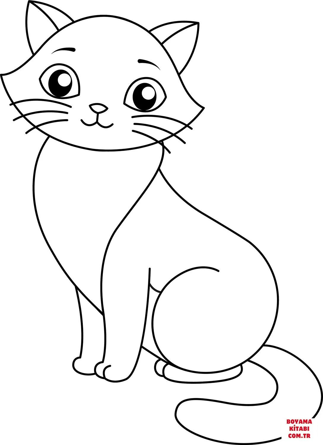 Kedi boyama sayfası – eğlenceli etkinlik, el becerilerini geliştirir