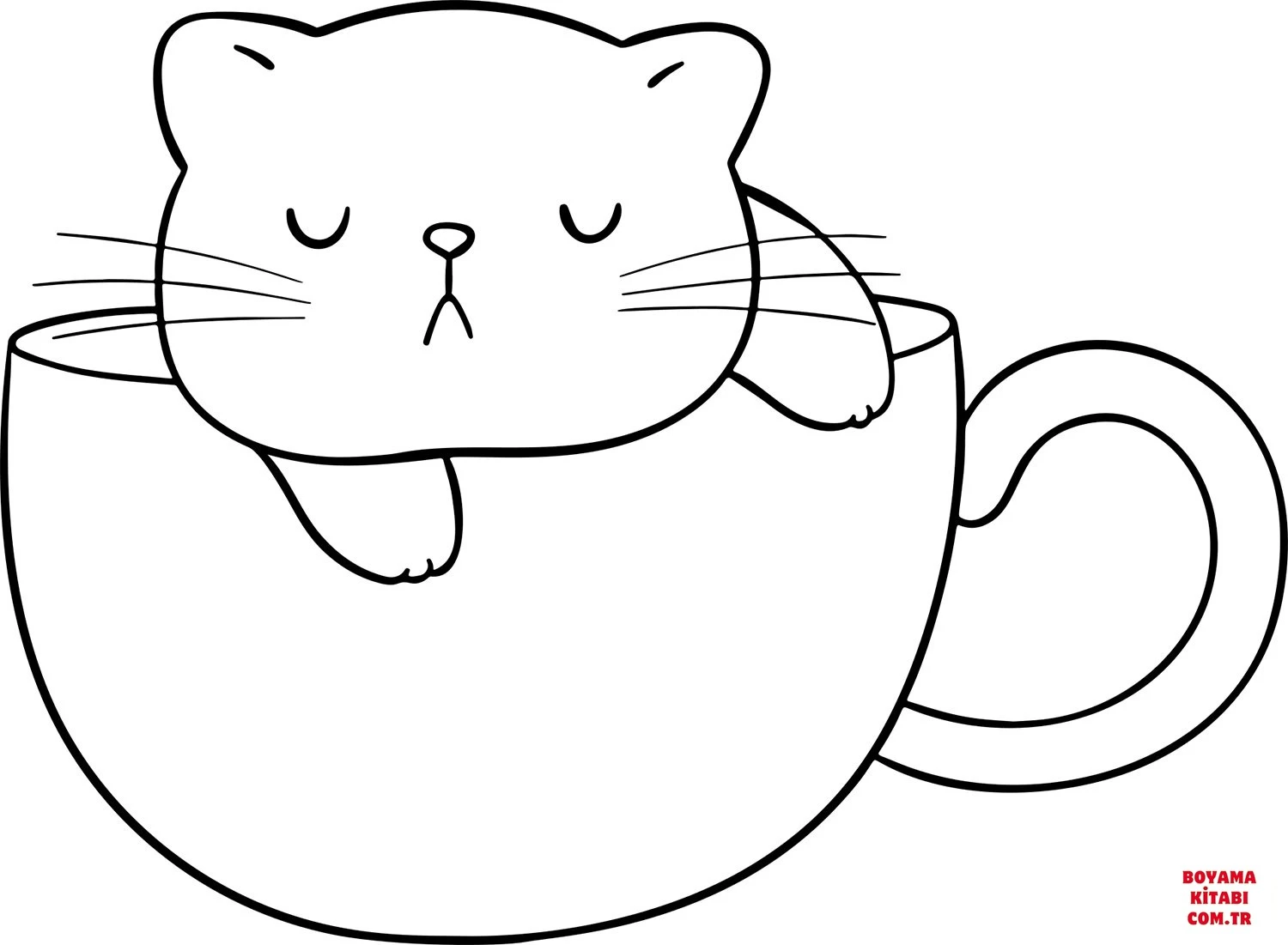 Kedi boyama sayfası – okul öncesi, evde etkinlik