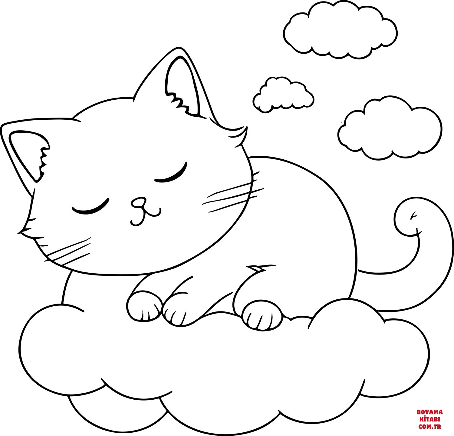 Kedi boyama sayfası – boyama etkinliği, çocuk aktivitesi