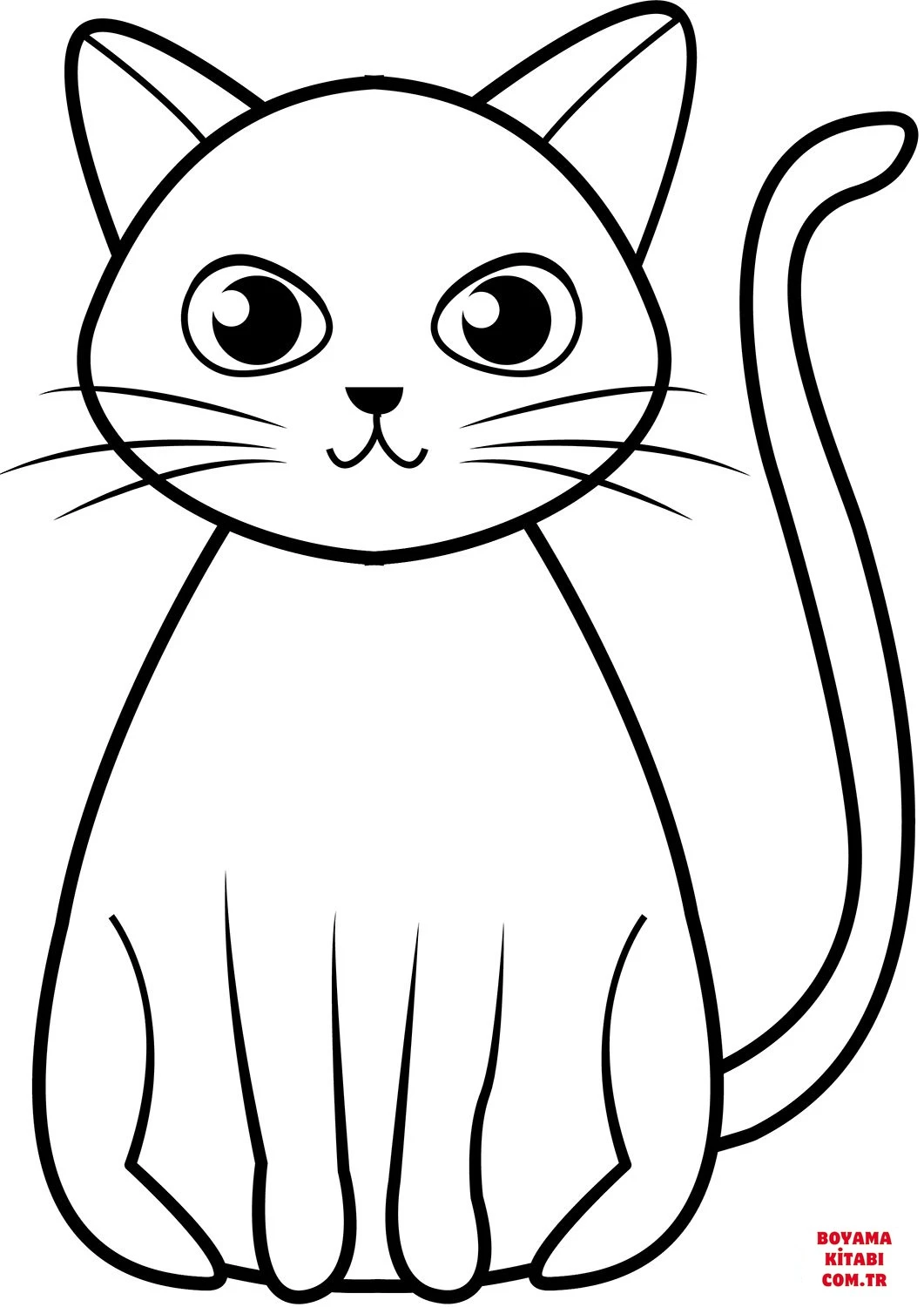Kedi boyama sayfası – el becerilerini geliştirir, boyama çalışması