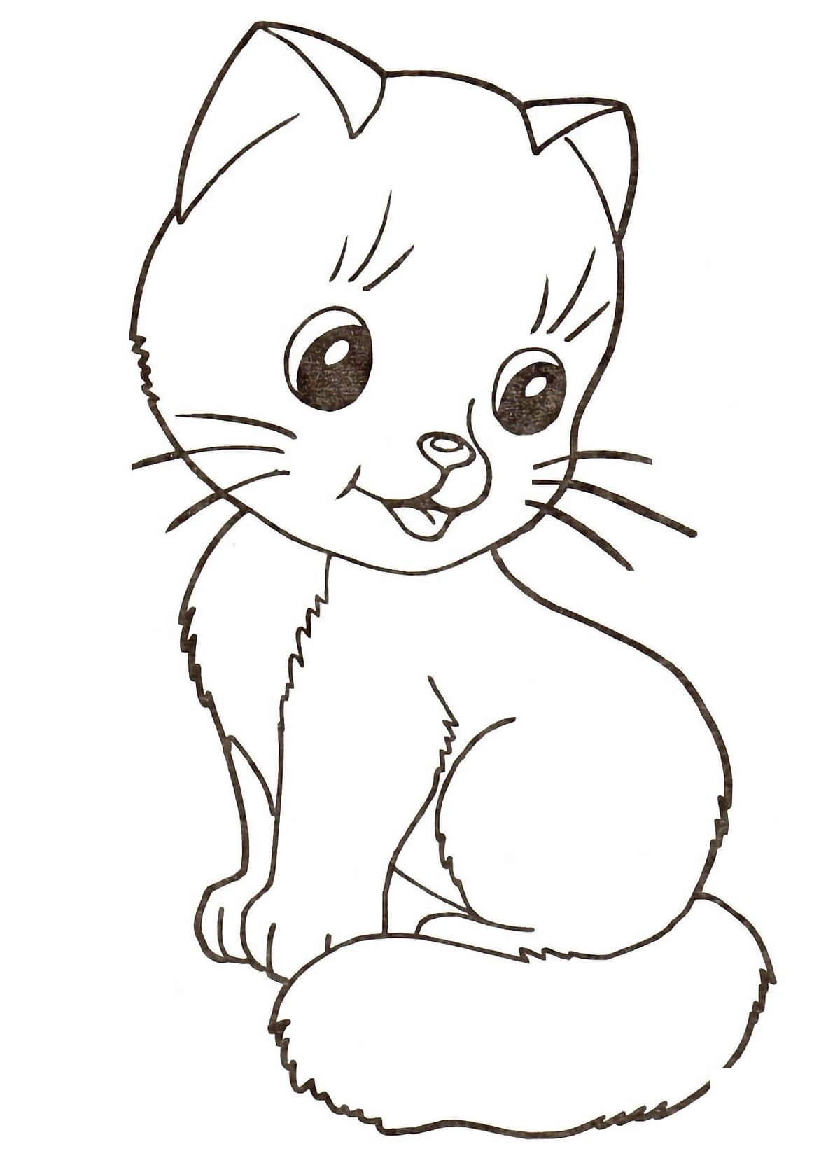 Kedi boyama sayfası – yaratıcılık, eğlenceli etkinlik