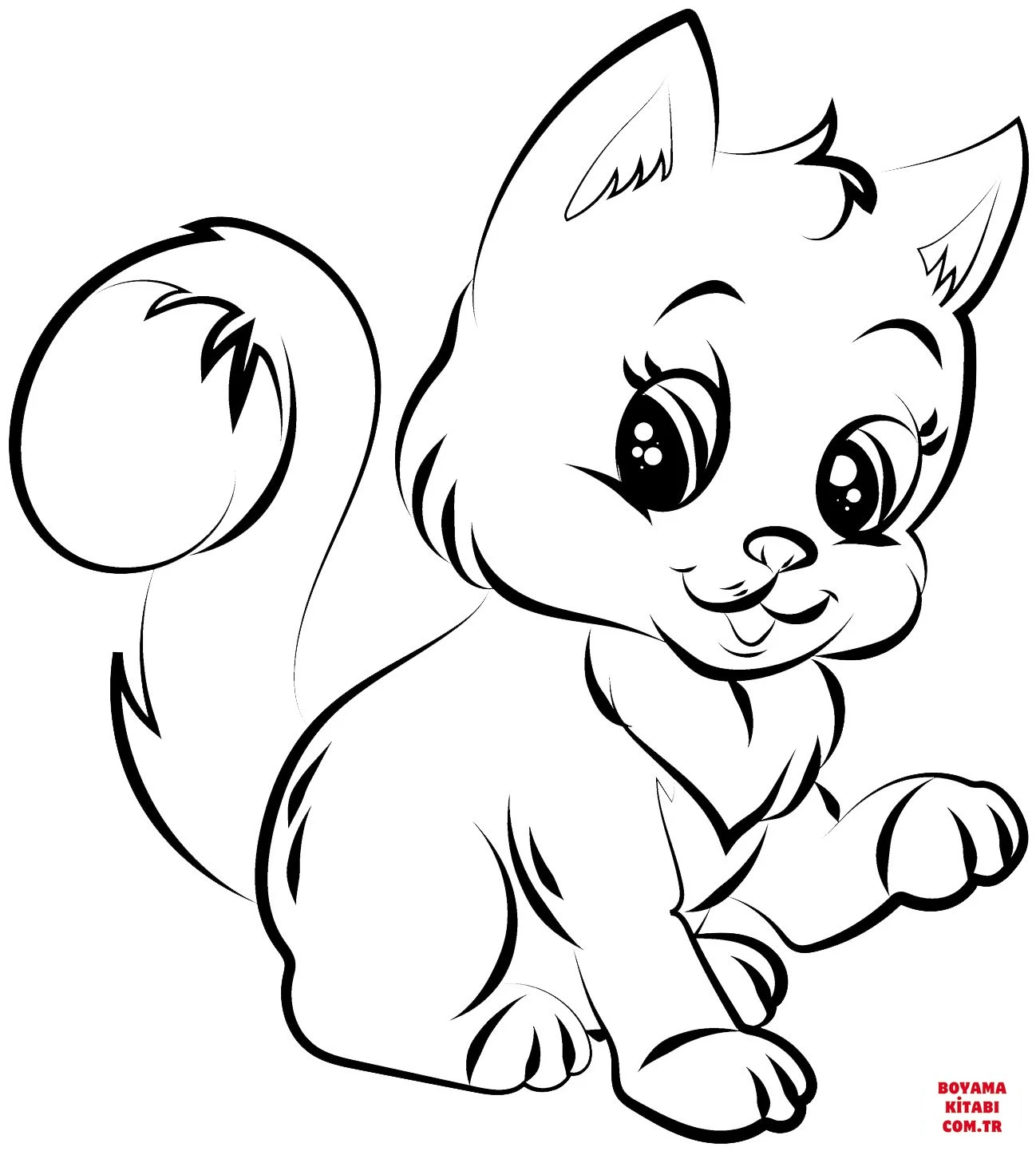 Kedi boyama sayfası – boyama çalışması, yaratıcılığı geliştirir