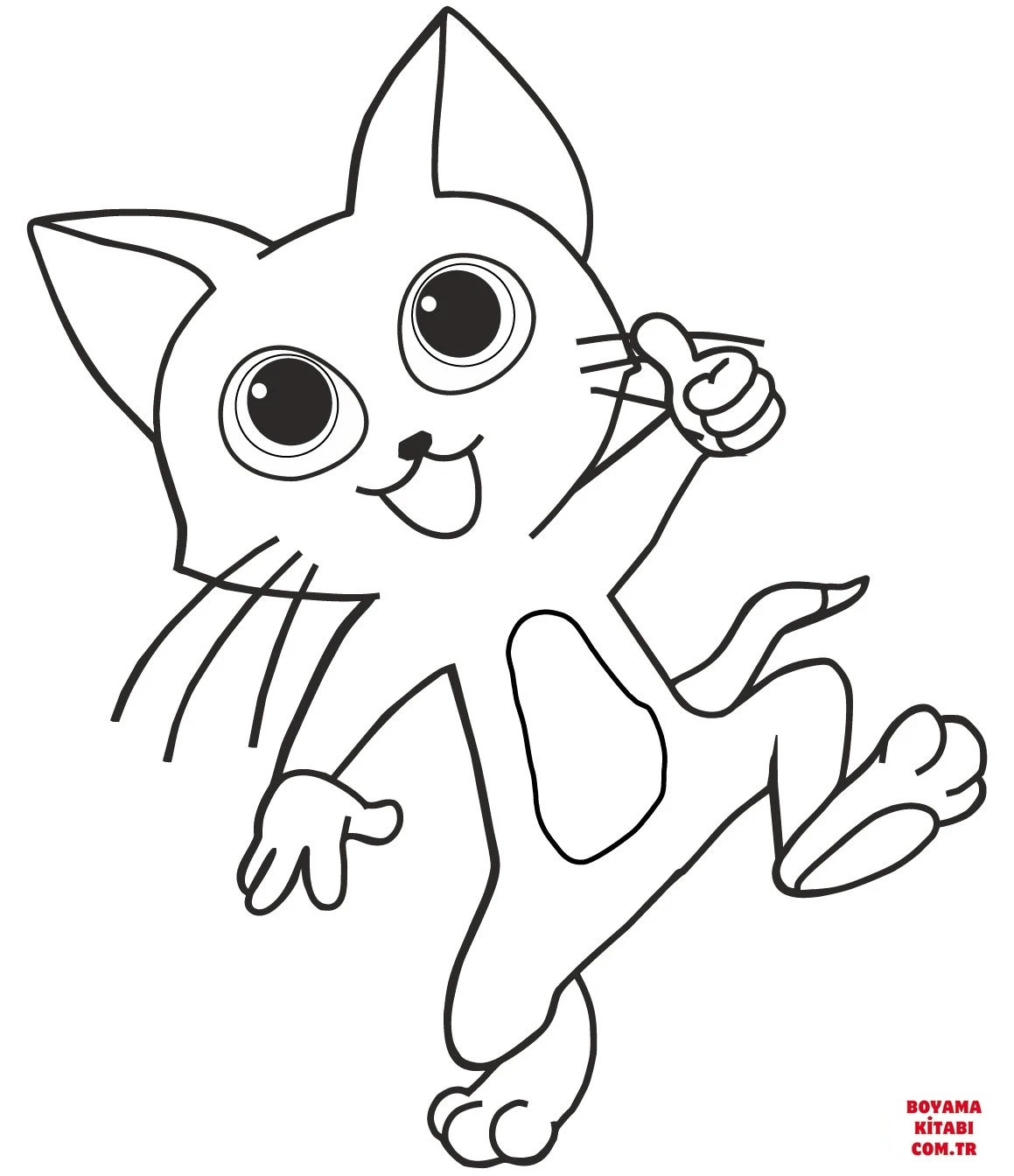 Kedi boyama sayfası – sevimli karakter, sanatsal çalışma
