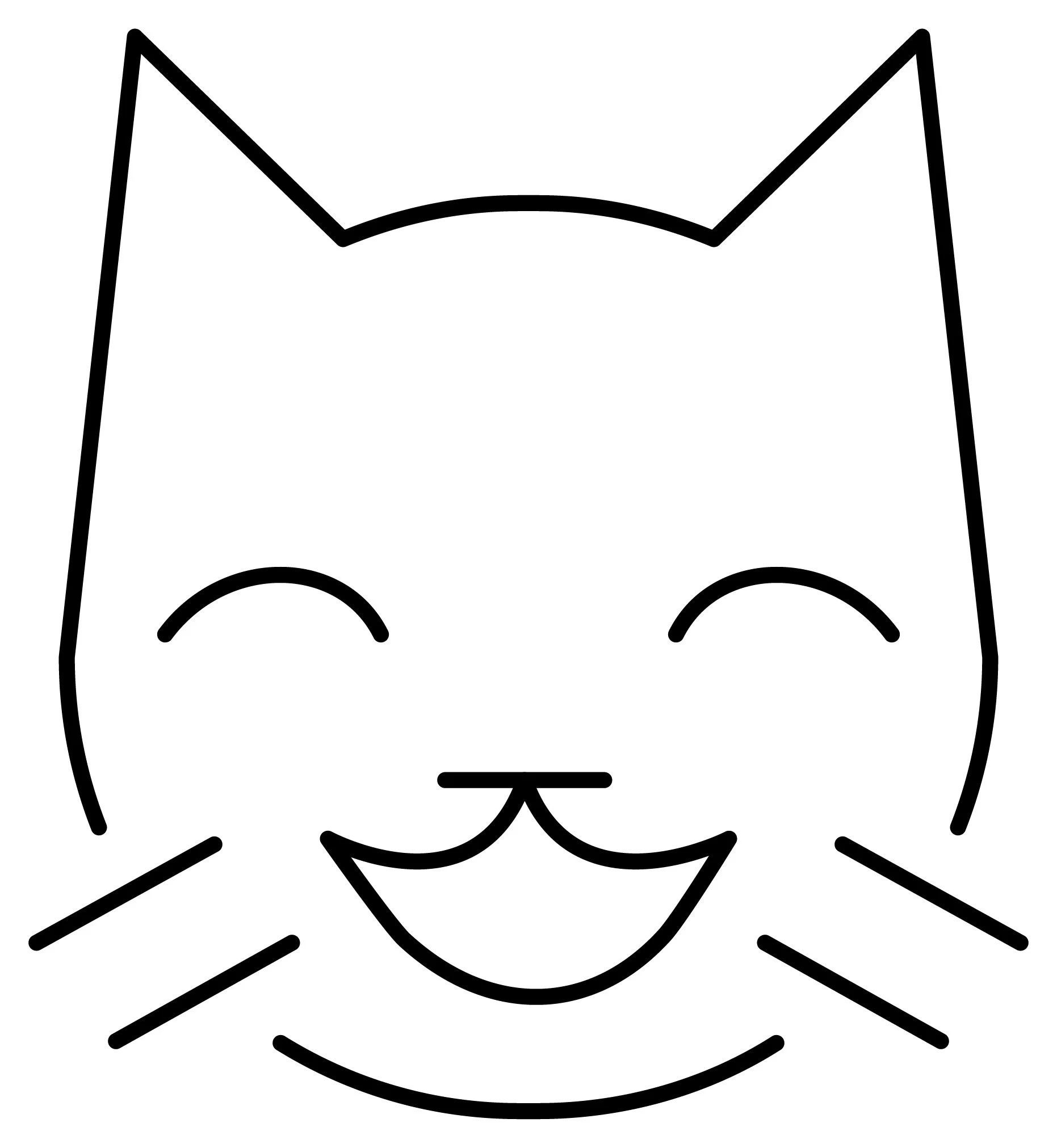 Kedi boyama sayfası – kolay boyama, eğitici aktivite