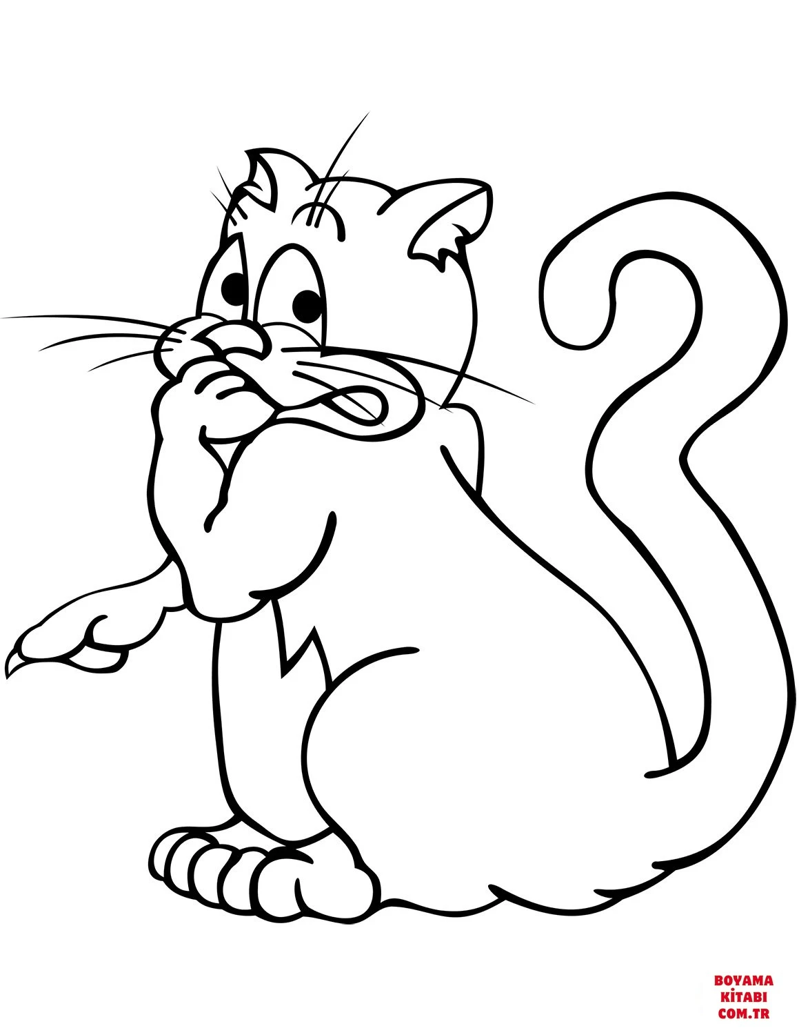 Kedi boyama sayfası – sevimli karakter, sanatsal çalışma