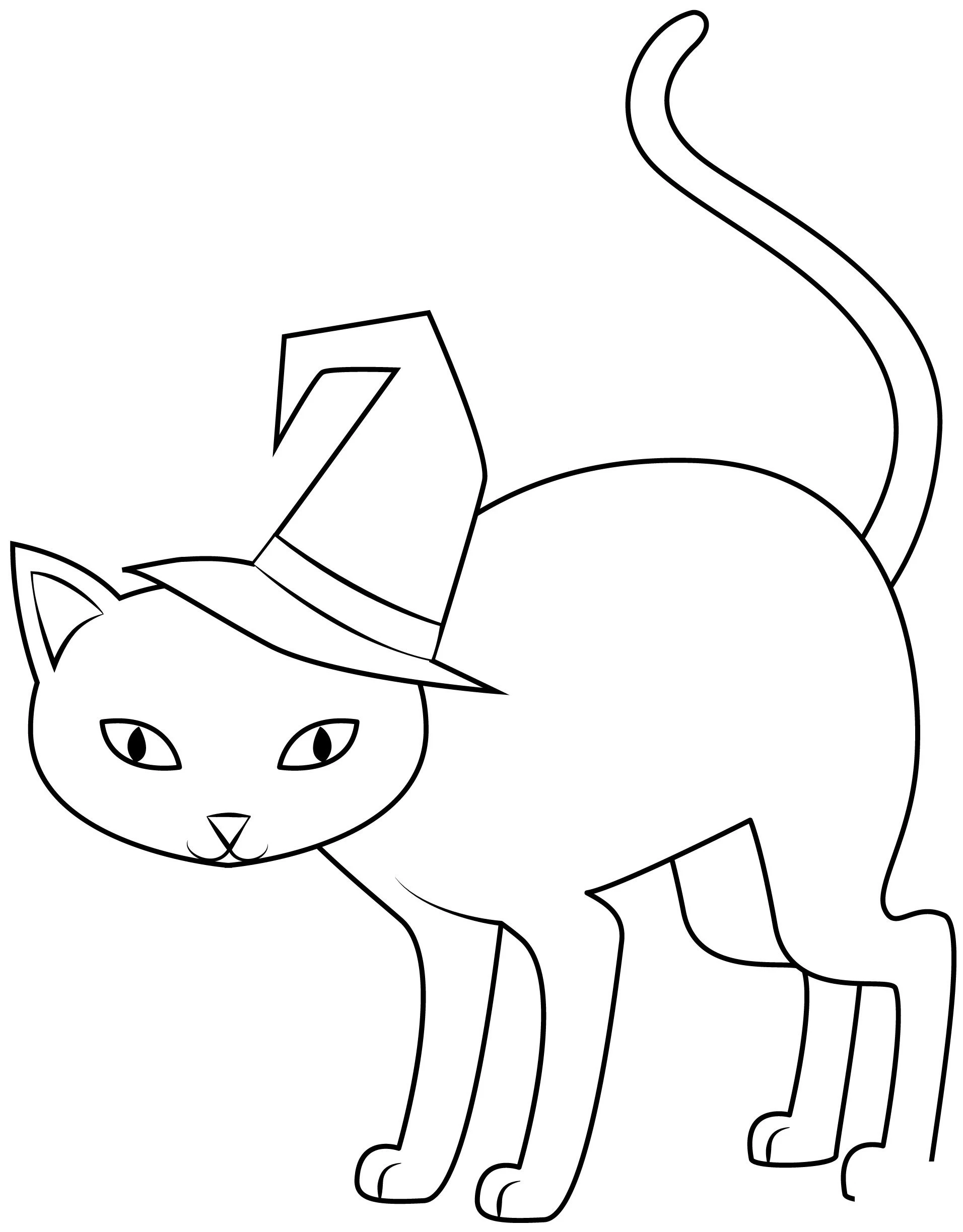 Kedi boyama sayfası – eğitici aktivite, yaratıcılık