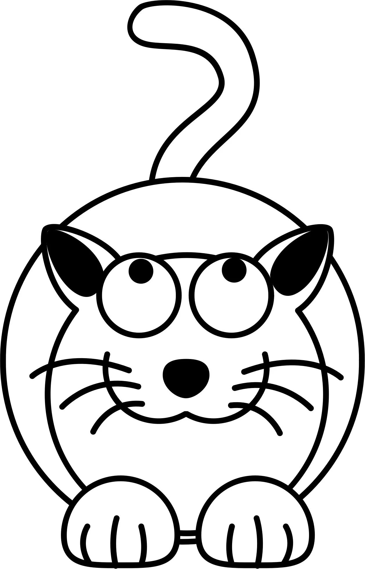 Kedi boyama sayfası – okul öncesi, evde etkinlik