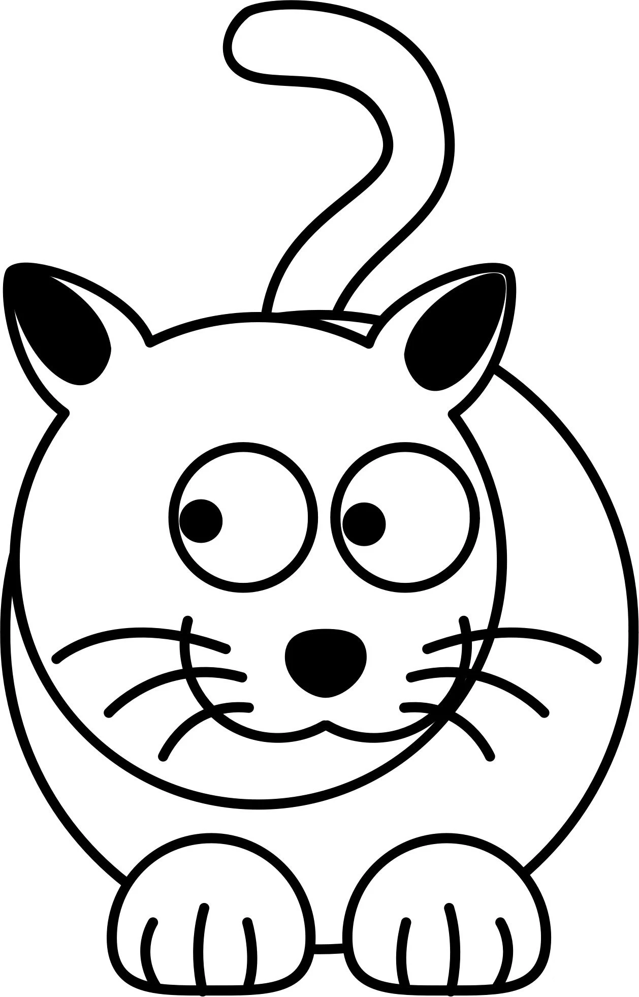 Kedi boyama sayfası – boyama etkinliği, çocuk aktivitesi
