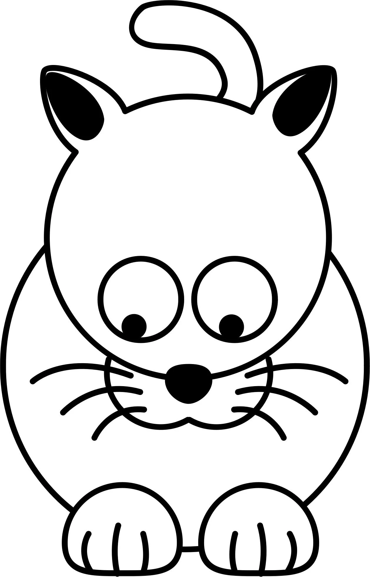 Kedi boyama sayfası – sevimli karakter, sanatsal çalışma