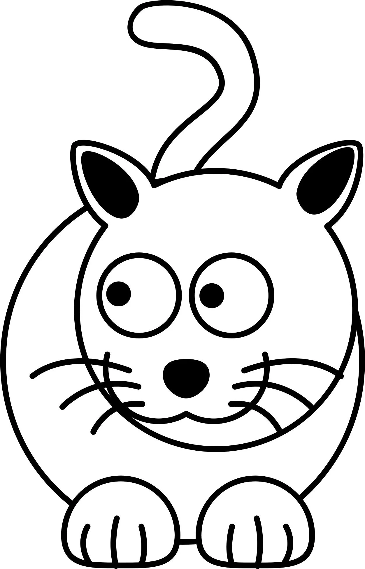 Kedi boyama sayfası – eğitici aktivite, yaratıcılık