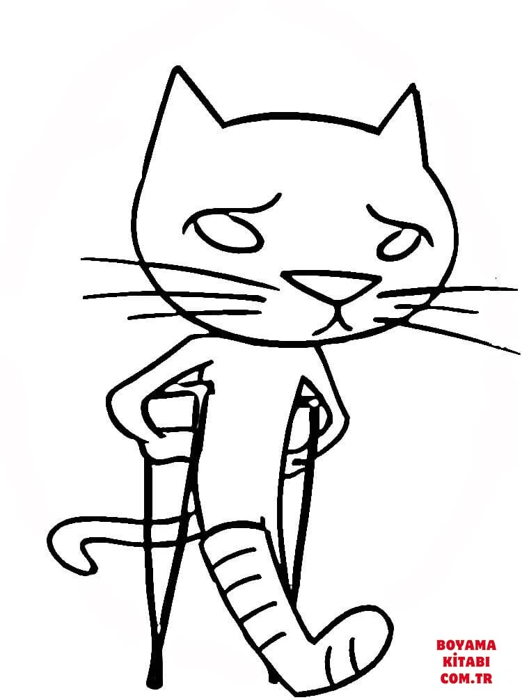 Kedi boyama sayfası – el becerilerini geliştirir, boyama çalışması