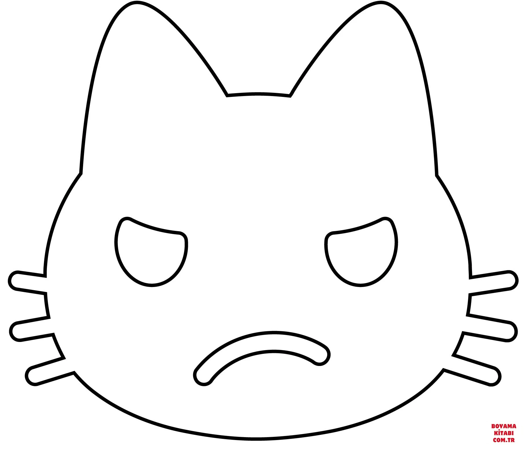 Kedi boyama sayfası – basit çizim, kolay boyama