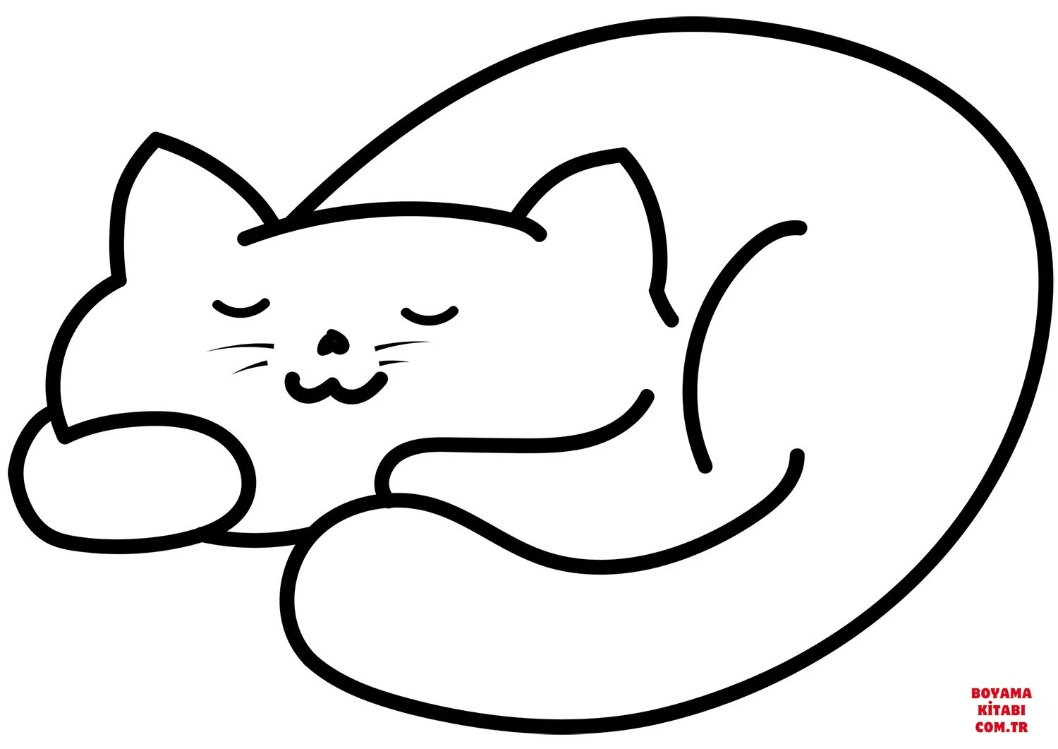Kedi boyama sayfası – okul öncesi, evde etkinlik