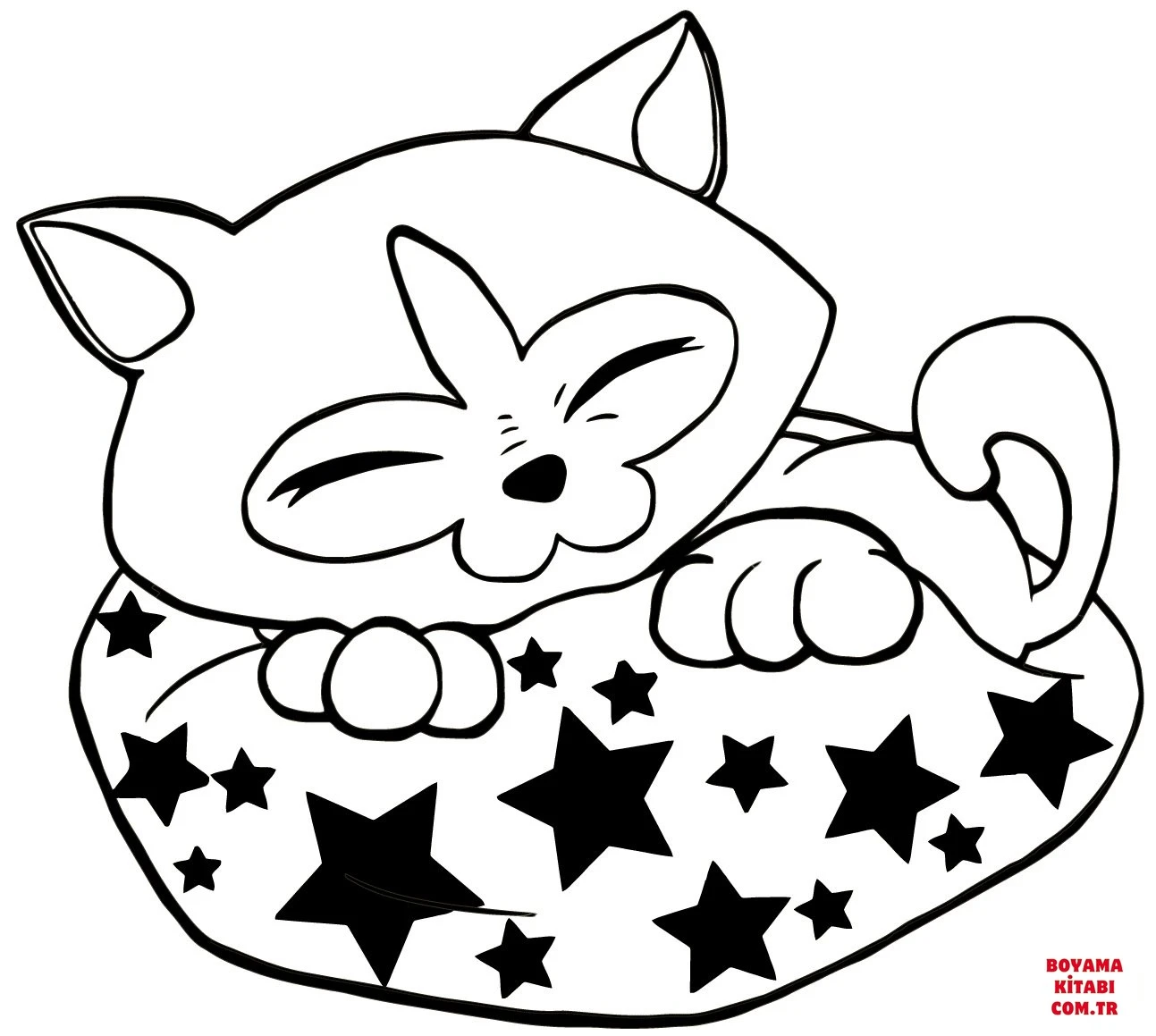 Kedi boyama sayfası – boyama etkinliği, çocuk aktivitesi