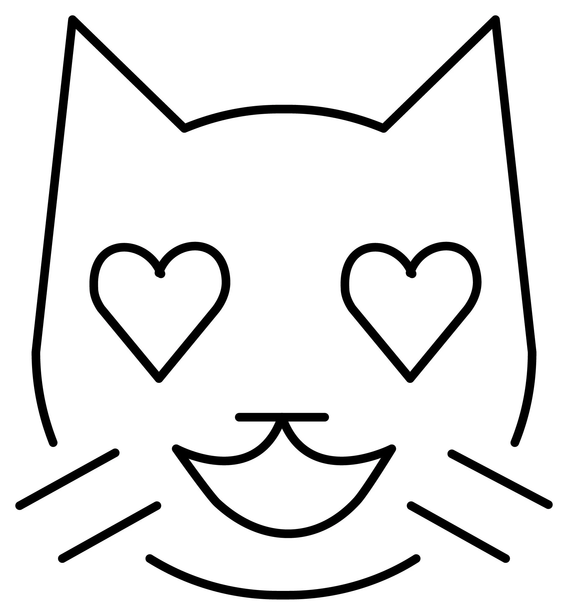 Kedi boyama sayfası – basit çizim, kolay boyama