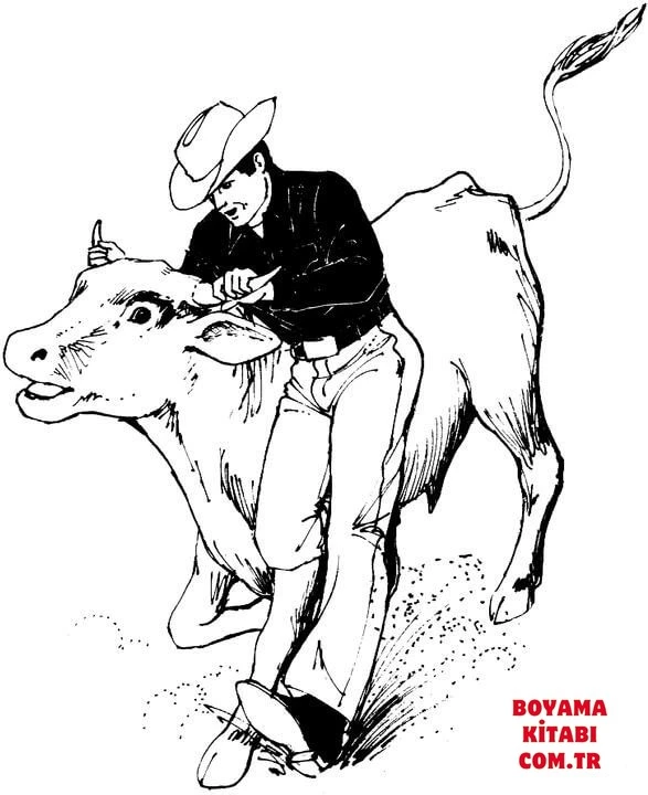 Sığır boyama sayfası – el becerilerini geliştirir, boyama çalışması