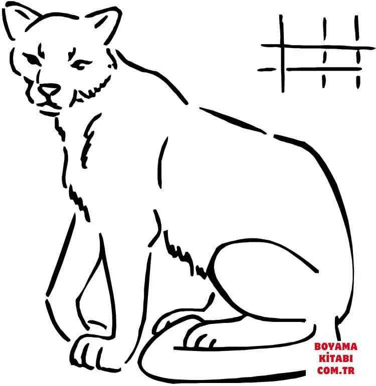 Puma boyama sayfası #6 – sevimli karakter, sanatsal çalışma