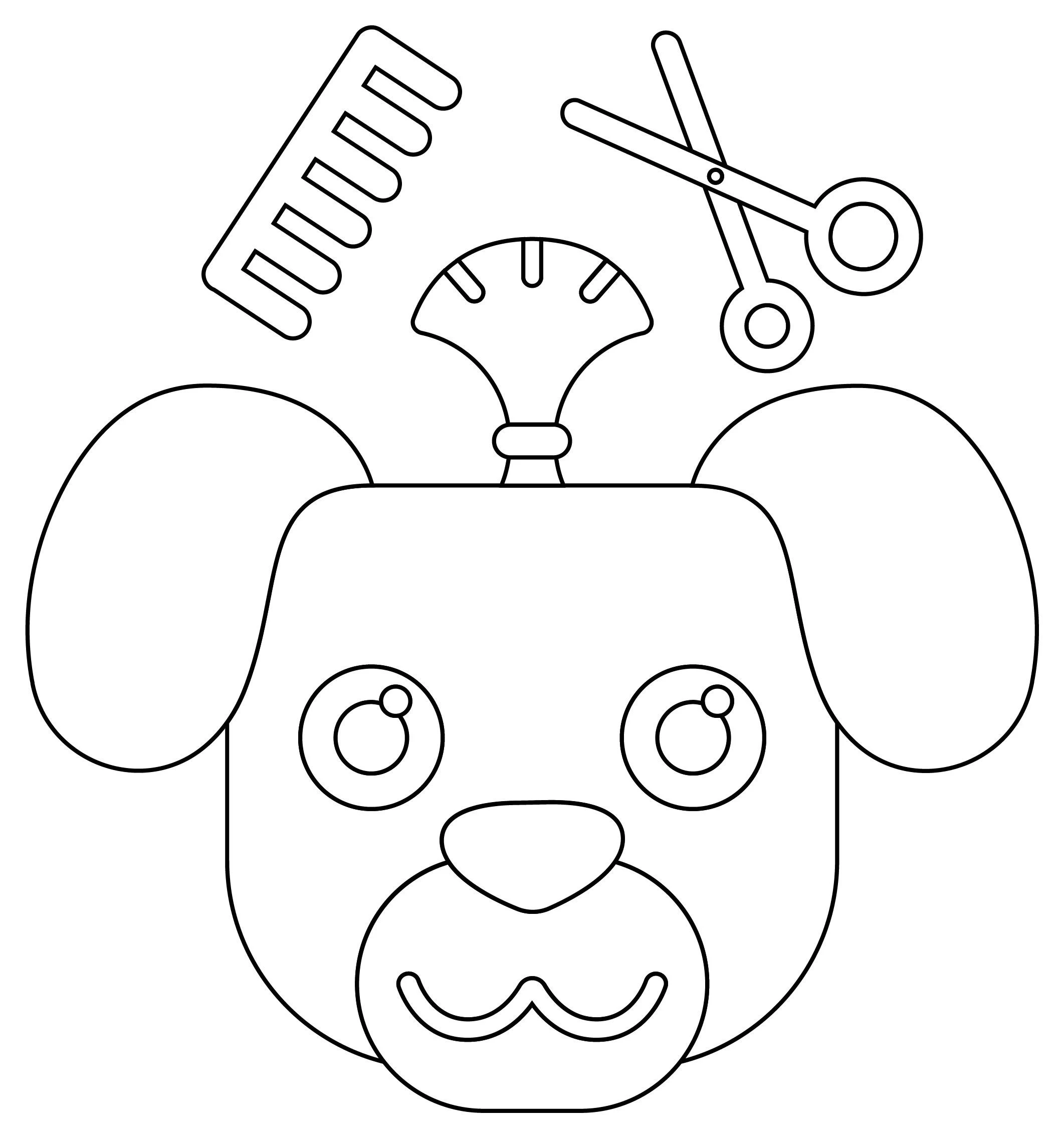 Köpek boyama sayfası #224 – sabır ve özgüven kazandırır, yaratıcı sanat çalışması