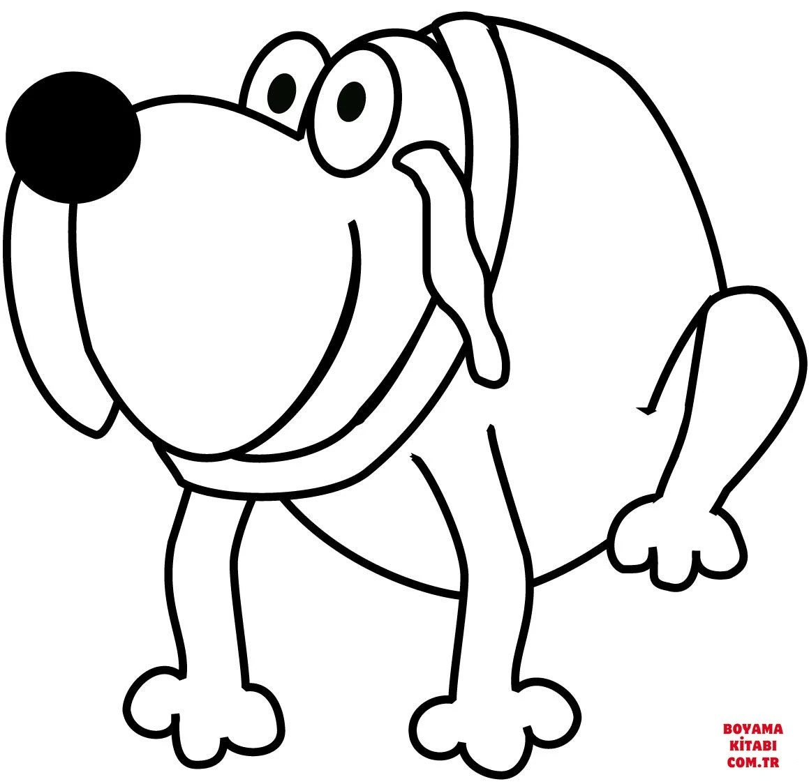 Köpek boyama sayfası #283 – çizgi film temalı, basit çizim