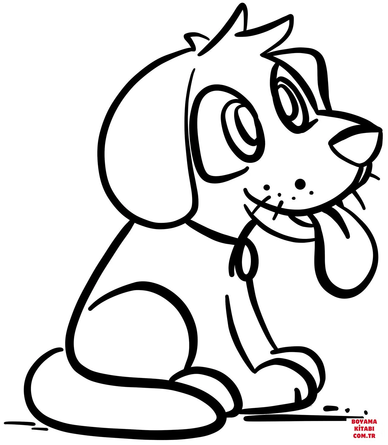 Köpek boyama sayfası #343 – renk bilgisini öğretir, günlük etkinlik önerisi