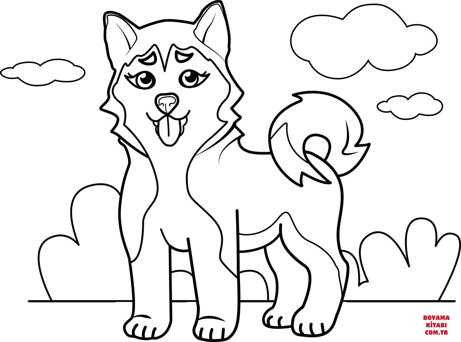 Köpek boyama sayfası #353 – eğlenceli öğrenme deneyimi, okul öncesi