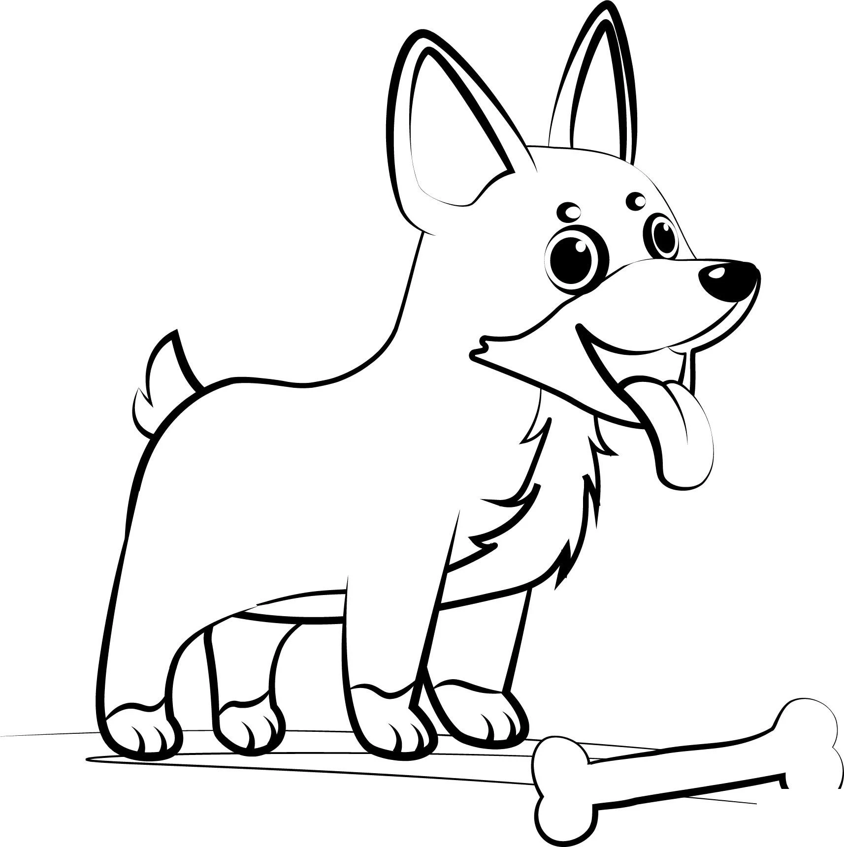 Köpek boyama sayfası #364 – eğitici aktivite, yaratıcılık