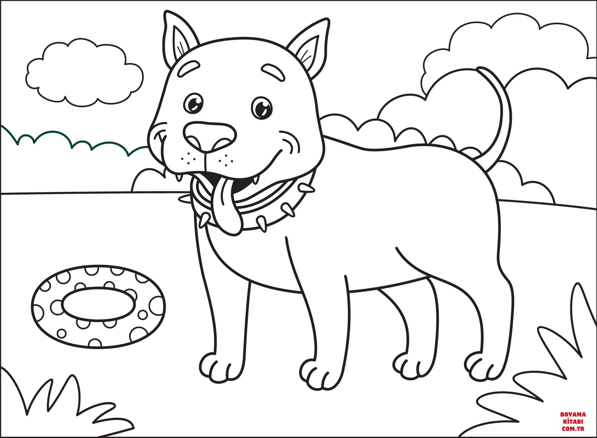 Köpek boyama sayfası #405 – el becerilerini geliştirir, boyama çalışması