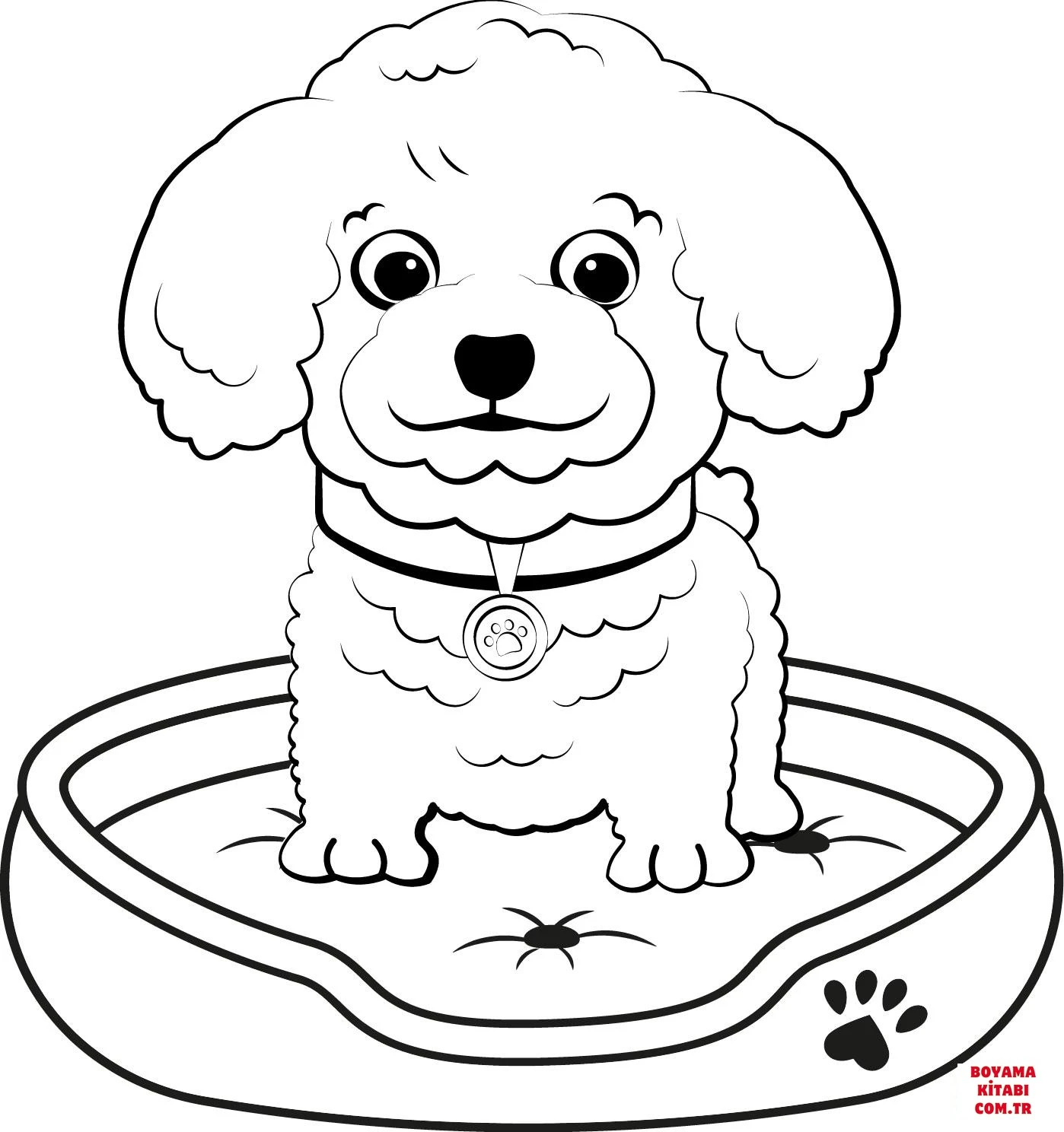 Köpek boyama sayfası #446 – keyifli zaman, renkli çizimler
