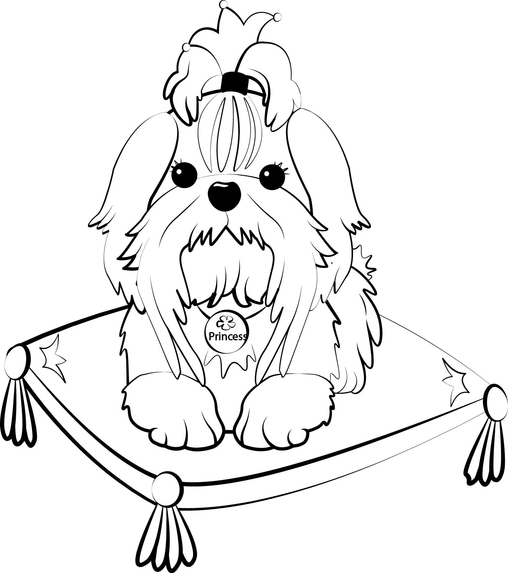 Köpek boyama sayfası #448 – çocuk aktivitesi, ilkokul öğrencileri için