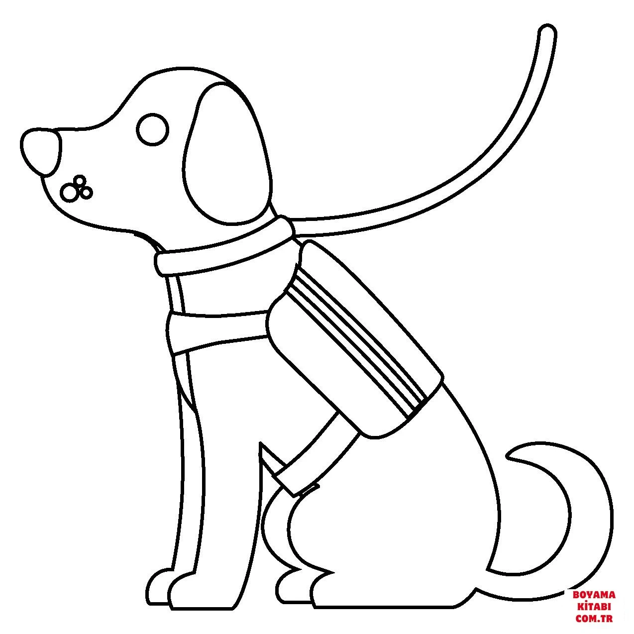 Köpek boyama sayfası #504 – sabır ve özgüven kazandırır, yaratıcı sanat çalışması