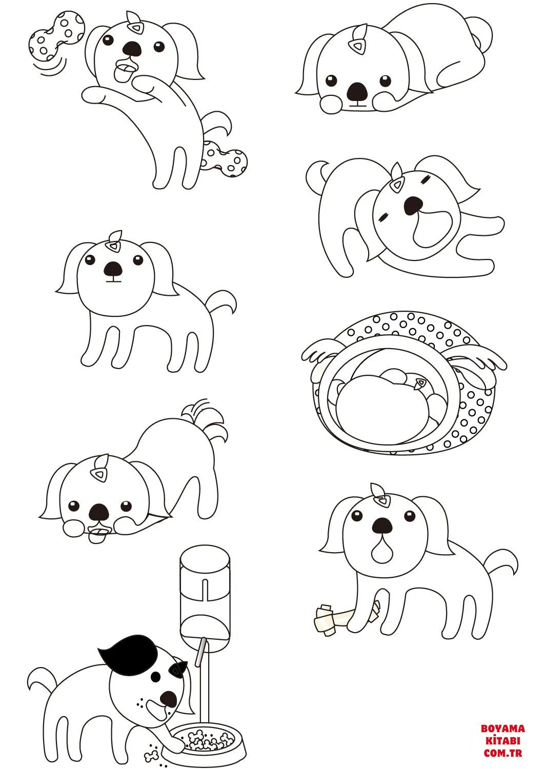 Köpek boyama sayfası #507 – A4 baskıya uygun, ücretsiz yazdır