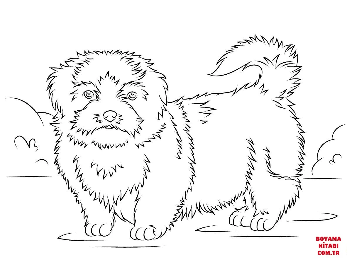 Köpek boyama sayfası #515 – PDF indir, sevimli karakter