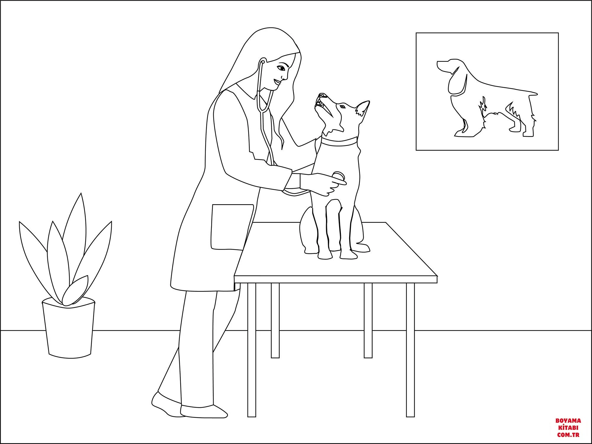 Köpek boyama sayfası #544 – sabır ve özgüven kazandırır, yaratıcı sanat çalışması