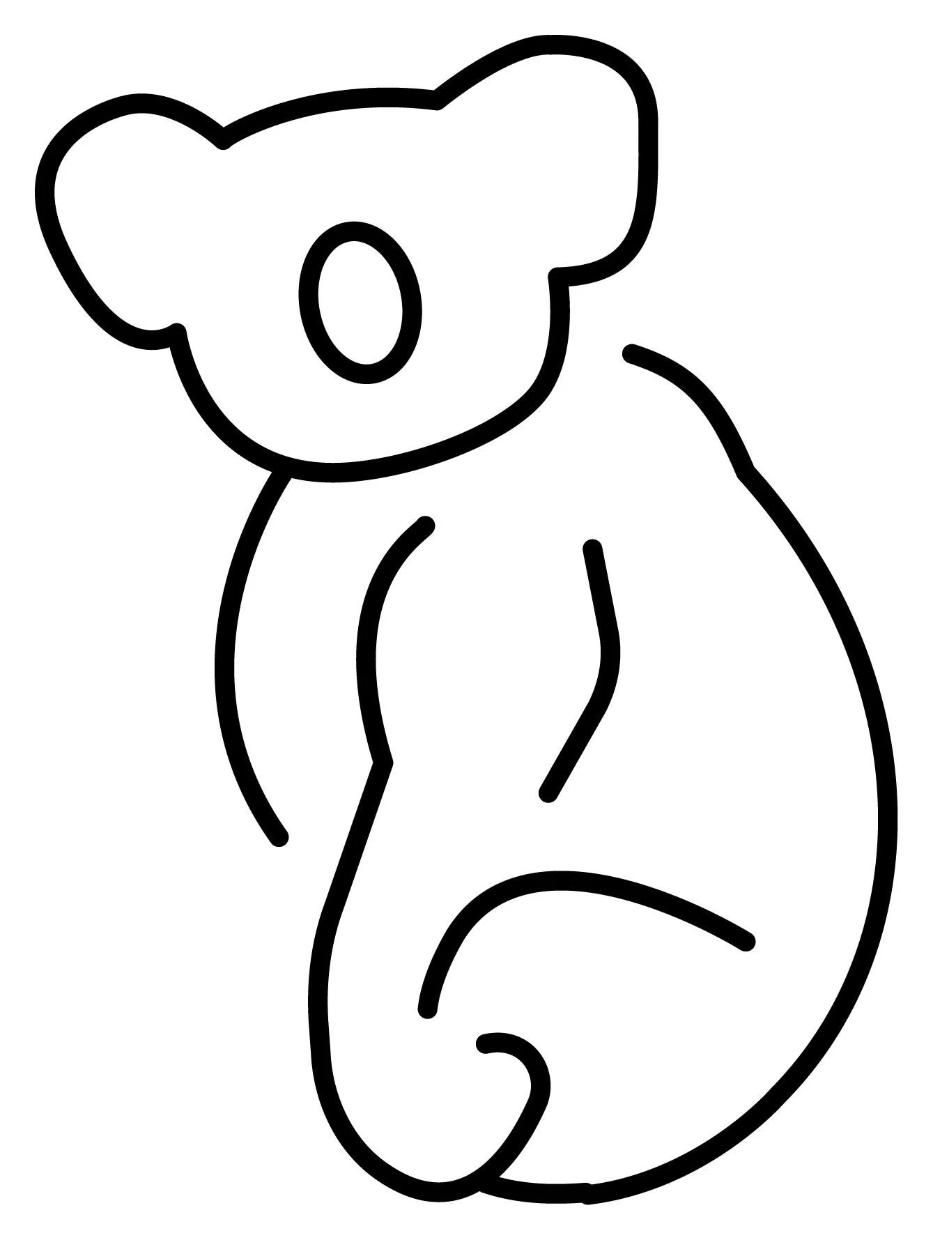 Koala boyama sayfası – PDF indir, sevimli karakter