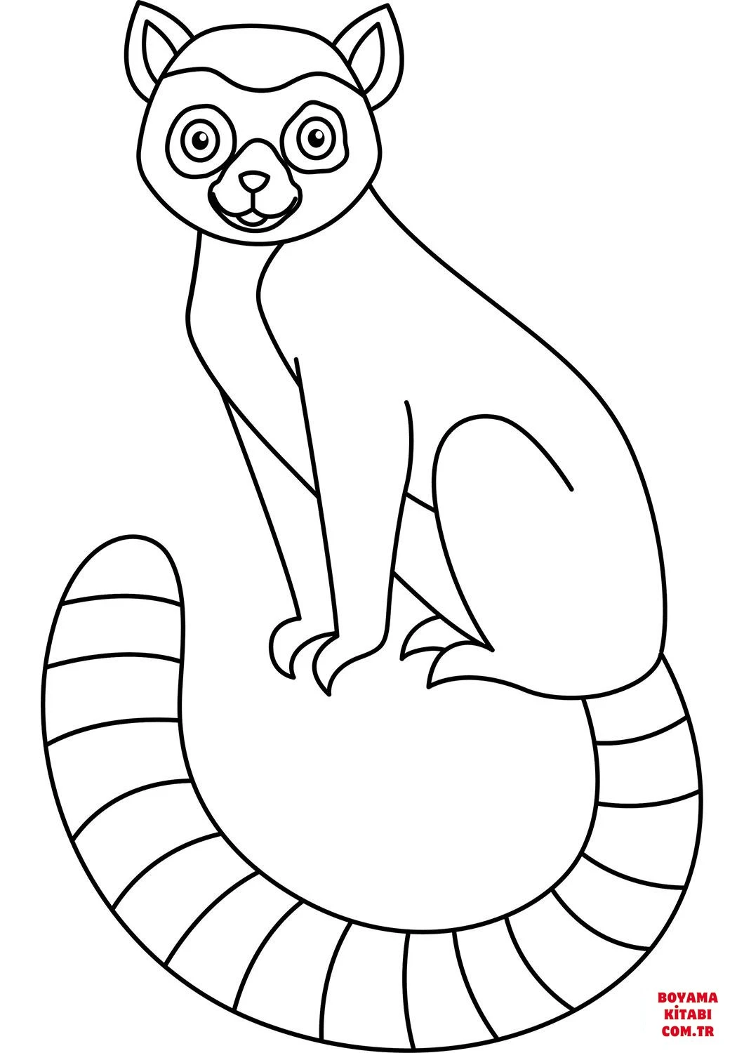 Lemur boyama sayfası – renkli çizimler, okul öncesi