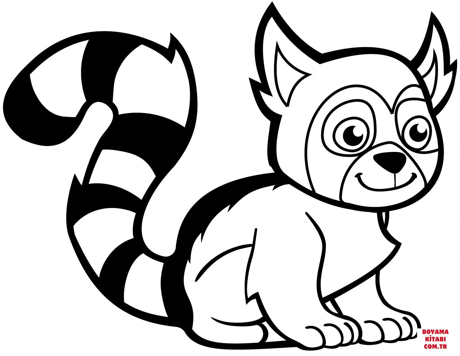 Lemur boyama sayfası – kolay boyama, eğitici aktivite