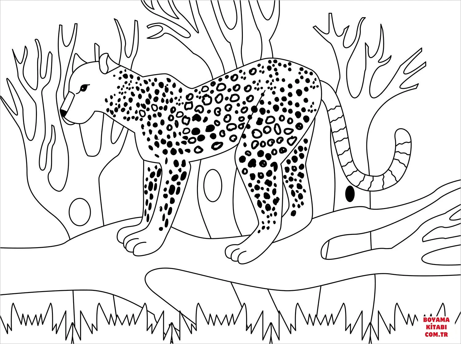 Leopar boyama sayfası – yaratıcılığı geliştirir, keyifli zaman