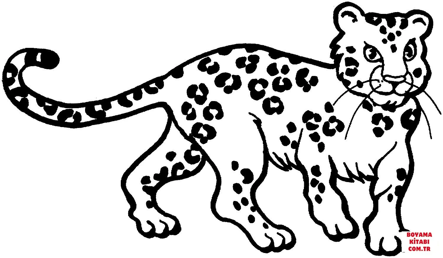 Leopar boyama sayfası – sevimli karakter, sanatsal çalışma