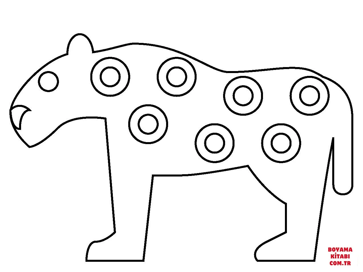 Leopar boyama sayfası – sanatsal çalışma, çocuklar için