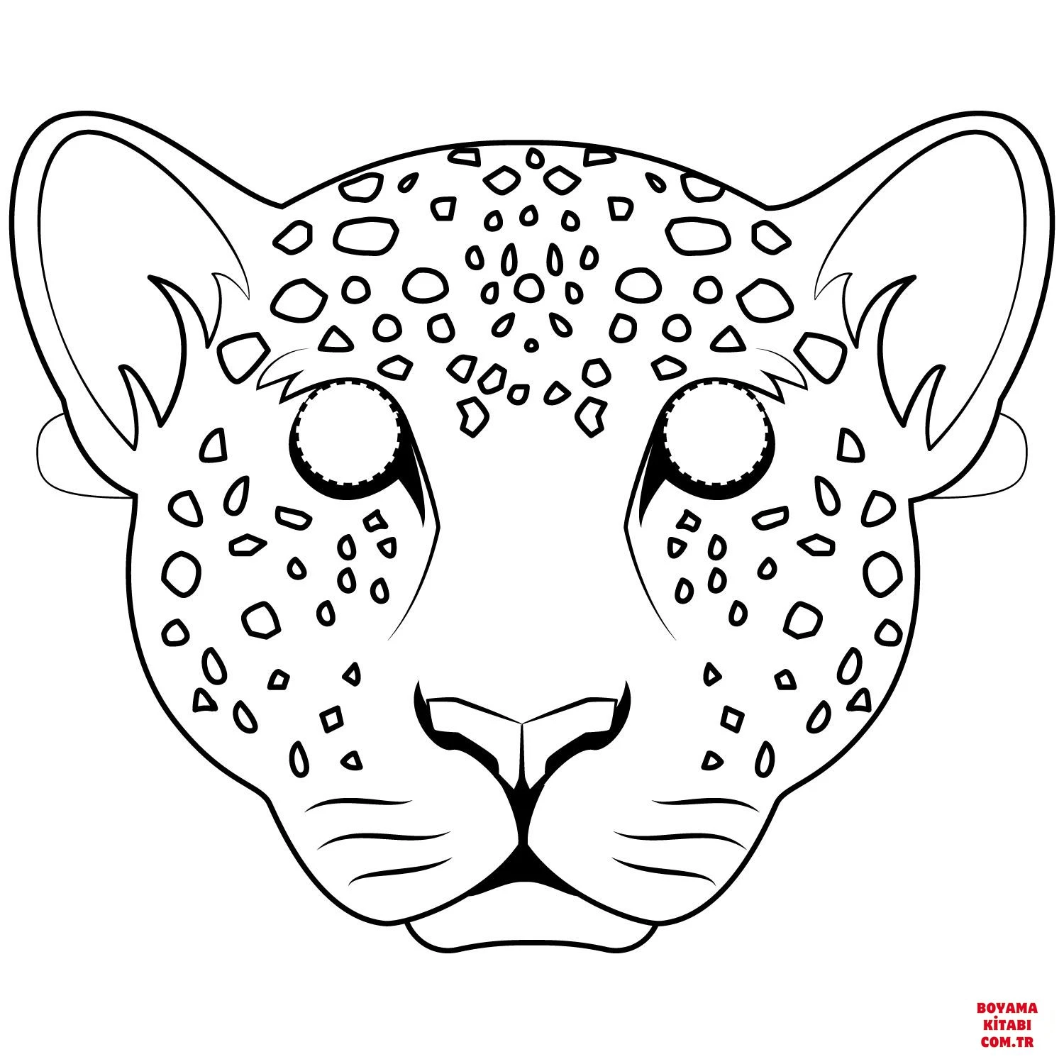 Leopar boyama sayfası – renkli çizimler, okul öncesi