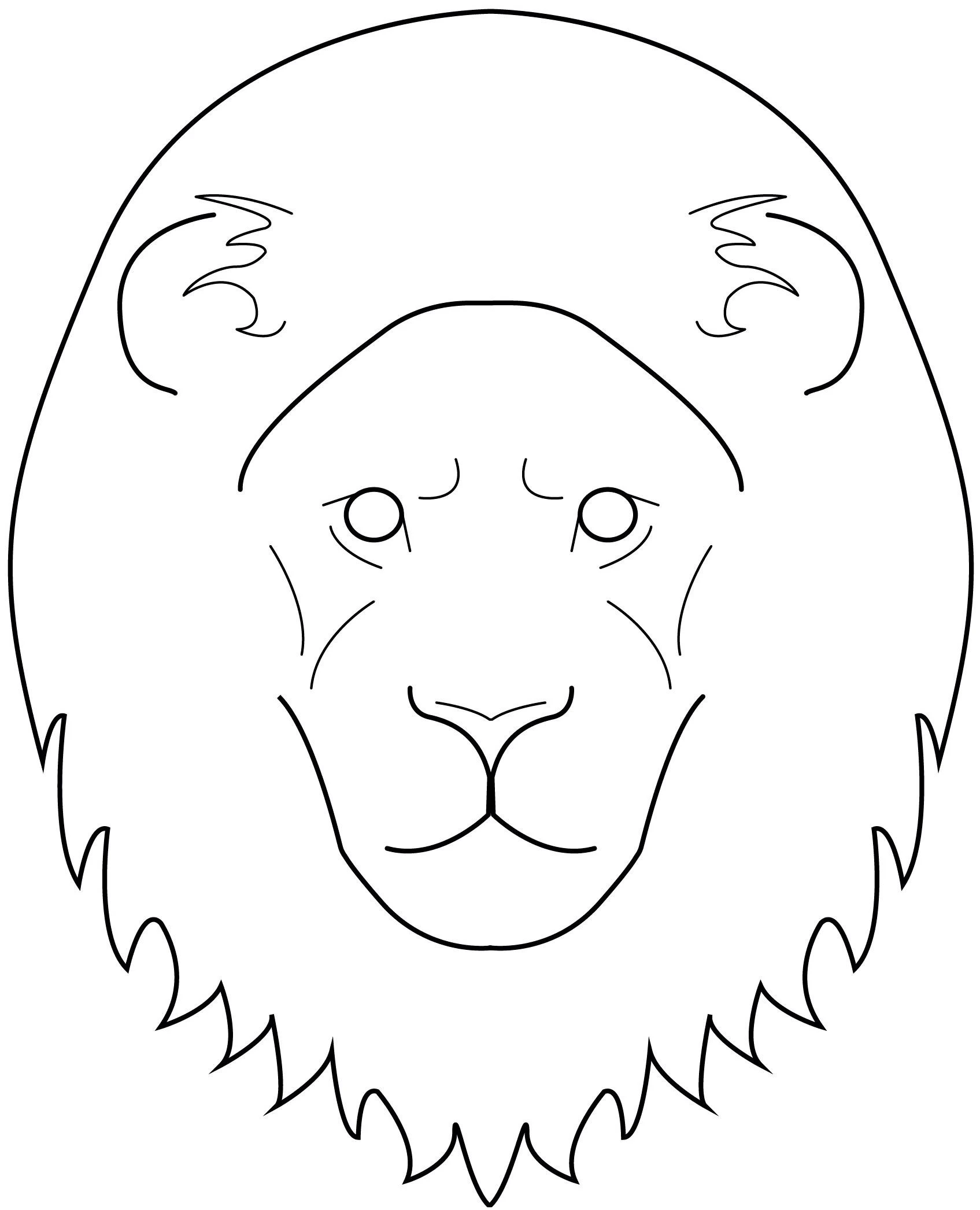 Aslan boyama sayfası – boyama çalışması, yaratıcılığı geliştirir